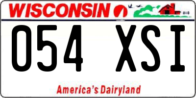 WI license plate 054XSI