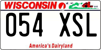 WI license plate 054XSL