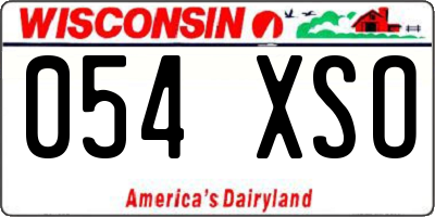 WI license plate 054XSO