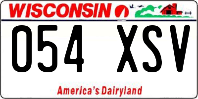WI license plate 054XSV