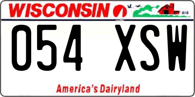 WI license plate 054XSW