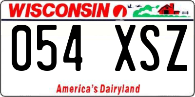 WI license plate 054XSZ