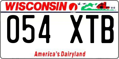 WI license plate 054XTB