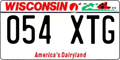 WI license plate 054XTG