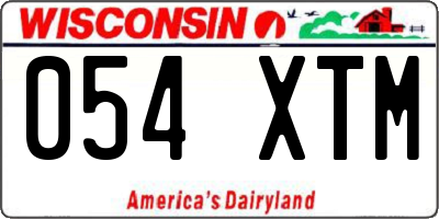 WI license plate 054XTM