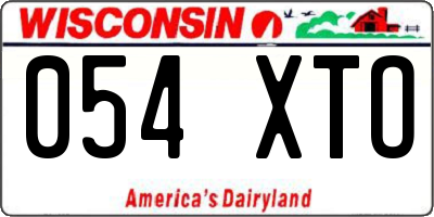WI license plate 054XTO