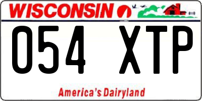 WI license plate 054XTP