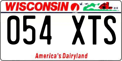WI license plate 054XTS