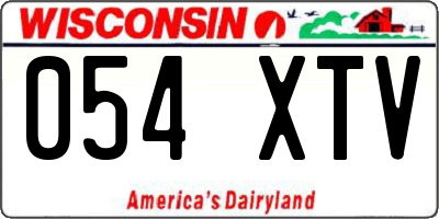 WI license plate 054XTV