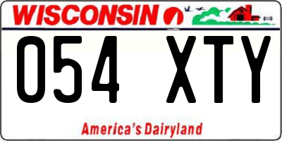 WI license plate 054XTY
