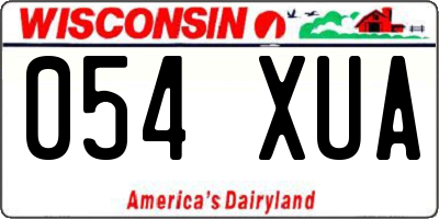 WI license plate 054XUA