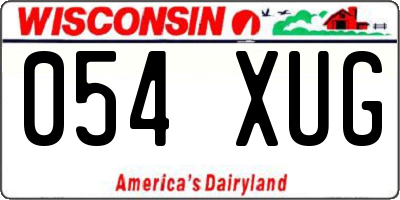 WI license plate 054XUG