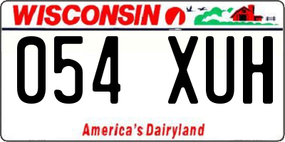 WI license plate 054XUH