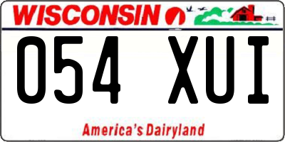 WI license plate 054XUI