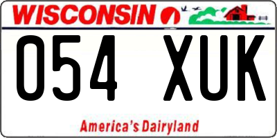 WI license plate 054XUK