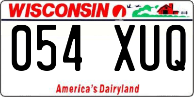 WI license plate 054XUQ