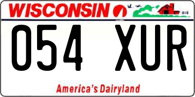 WI license plate 054XUR