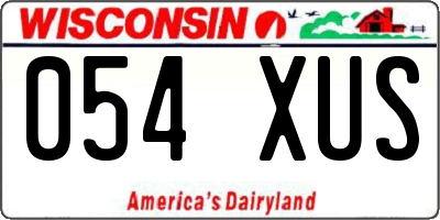 WI license plate 054XUS