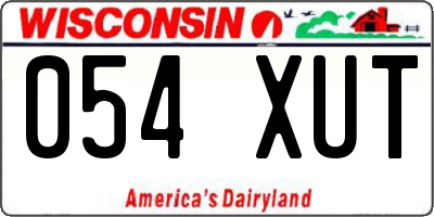 WI license plate 054XUT