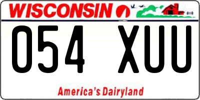 WI license plate 054XUU