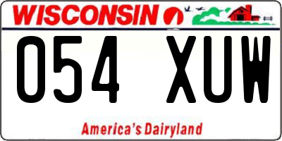 WI license plate 054XUW