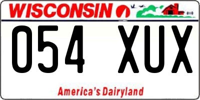 WI license plate 054XUX