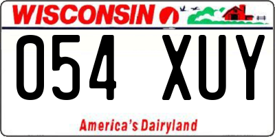 WI license plate 054XUY