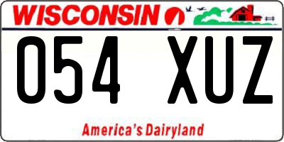 WI license plate 054XUZ