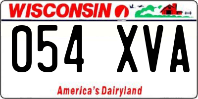 WI license plate 054XVA