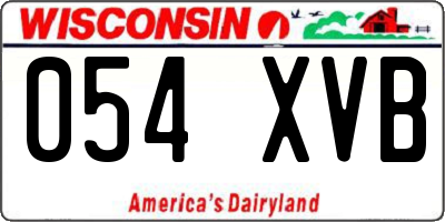 WI license plate 054XVB