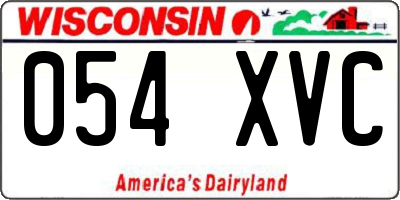 WI license plate 054XVC
