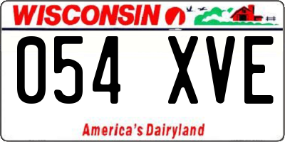 WI license plate 054XVE