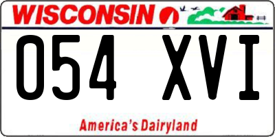 WI license plate 054XVI