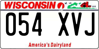 WI license plate 054XVJ