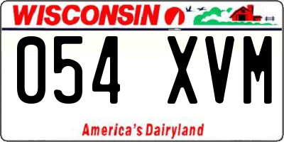 WI license plate 054XVM