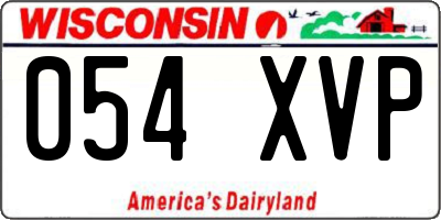 WI license plate 054XVP
