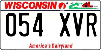 WI license plate 054XVR