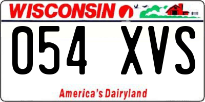 WI license plate 054XVS