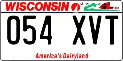 WI license plate 054XVT