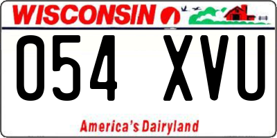 WI license plate 054XVU