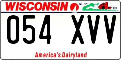 WI license plate 054XVV
