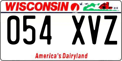 WI license plate 054XVZ