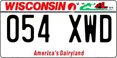 WI license plate 054XWD