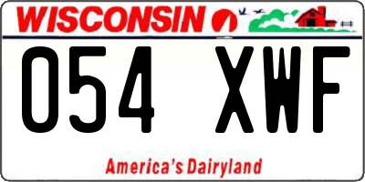 WI license plate 054XWF