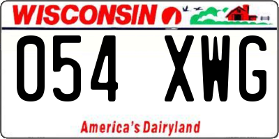 WI license plate 054XWG