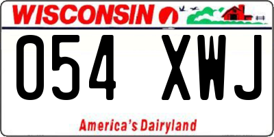 WI license plate 054XWJ