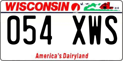 WI license plate 054XWS