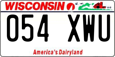 WI license plate 054XWU