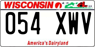 WI license plate 054XWV