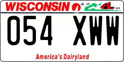 WI license plate 054XWW